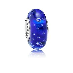 Pandora Dk Blue Effervescence Murano Glass Charm